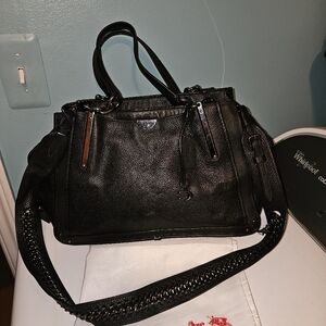 Coach Dreamer 36 #38550  Blk Pbl Leather W Custom Rexy Gunmetal Chain Strap